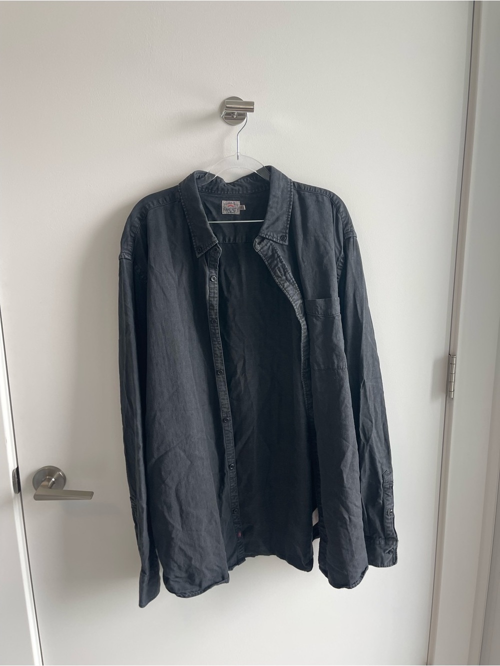 Faherty Casual Black Button-Up Shirt Jacket